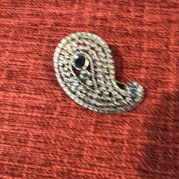 NWOT Crystal Paisley Clear and Blue Rhinestones - Picture 2 of 7